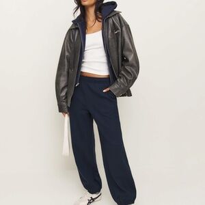 Reformation boyfriend sweatpants navy blue